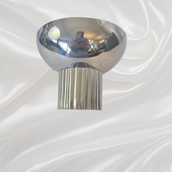 Godinger Polished Stainless Steel Footed Bowl - Small 6" Elegant Serveware - Picture 5 of 6